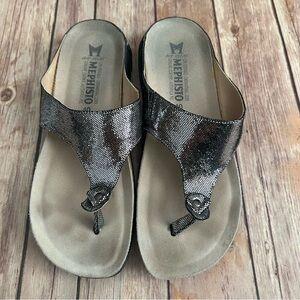 Mephisto Shimmering Silver Sandals